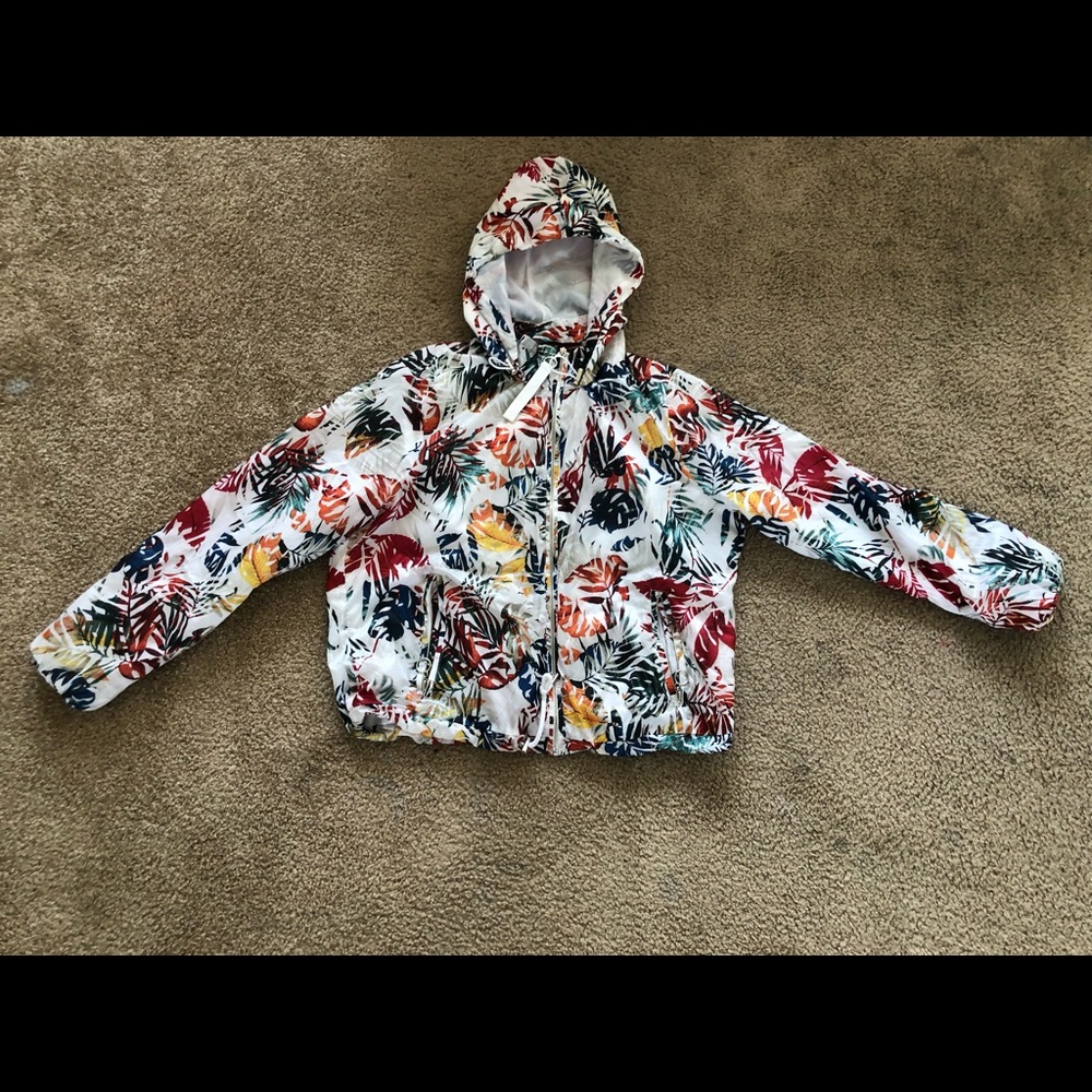 Cropped Windbreaker with leaves